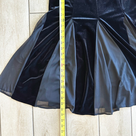 VTG MSK Evening Maxi Velvet Skirt 10 Flared Stretch Whimsygoth Romantic Witchy - Picture 6 of 6